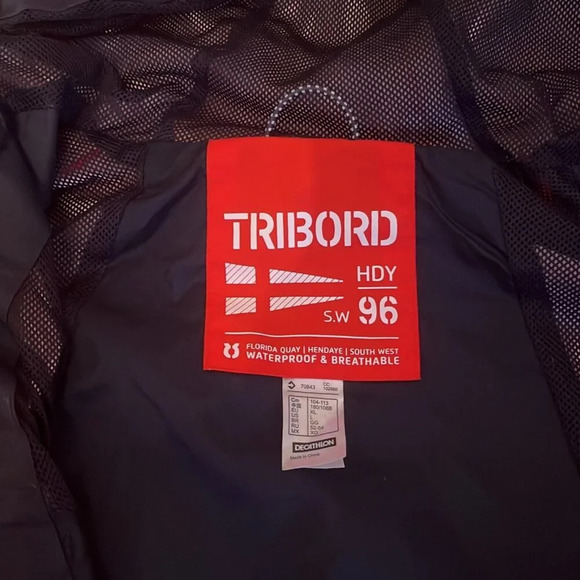 Tribord Men’s Jacket Waterproof Breathable Hood Sailing Yacht Club Coat Large - Picture 8 of 9